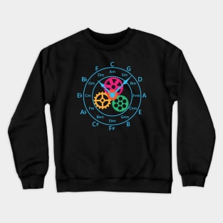 Circle of Fifths Mechanical Clock Style Cool Blue Crewneck Sweatshirt